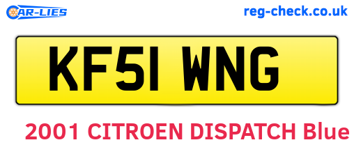 KF51WNG are the vehicle registration plates.
