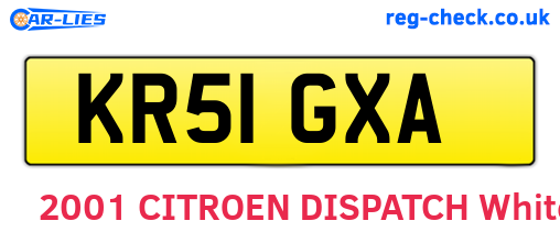KR51GXA are the vehicle registration plates.