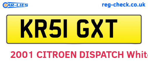 KR51GXT are the vehicle registration plates.