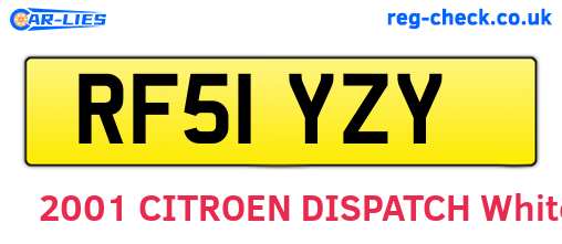 RF51YZY are the vehicle registration plates.