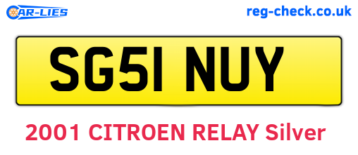 SG51NUY are the vehicle registration plates.