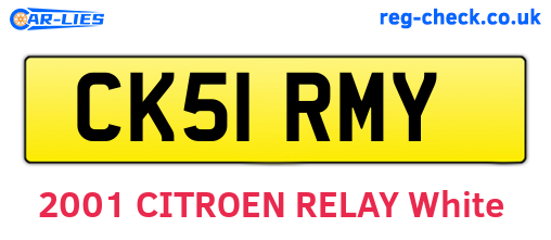 CK51RMY are the vehicle registration plates.