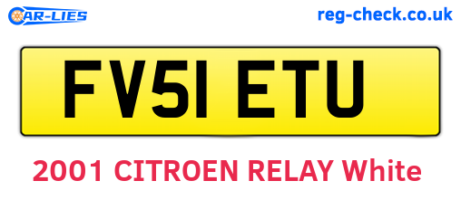 FV51ETU are the vehicle registration plates.