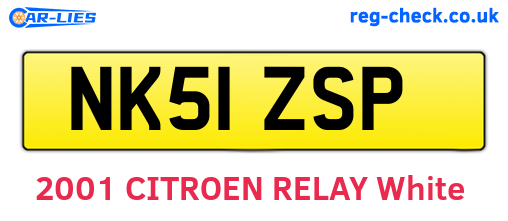 NK51ZSP are the vehicle registration plates.