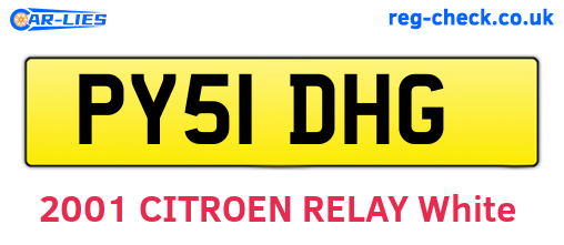 PY51DHG are the vehicle registration plates.