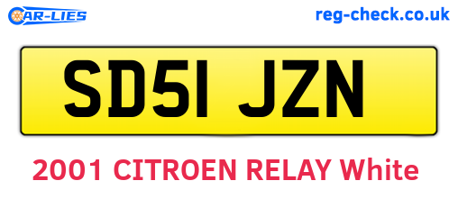 SD51JZN are the vehicle registration plates.