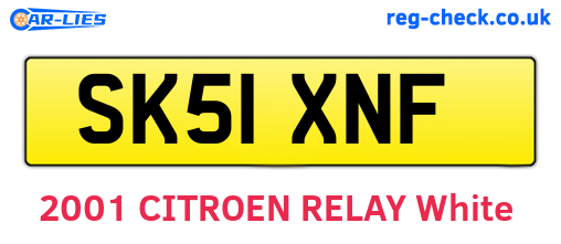 SK51XNF are the vehicle registration plates.