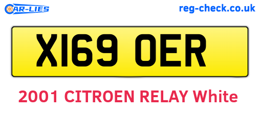 X169OER are the vehicle registration plates.