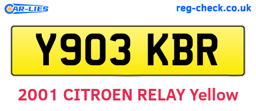 Y903KBR are the vehicle registration plates.