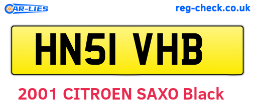 HN51VHB are the vehicle registration plates.