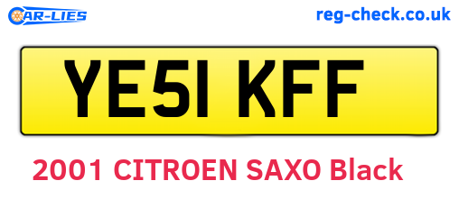 YE51KFF are the vehicle registration plates.