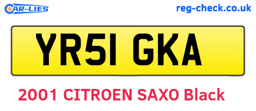 YR51GKA are the vehicle registration plates.