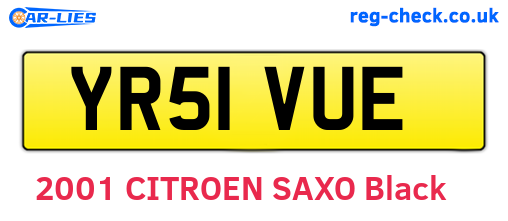 YR51VUE are the vehicle registration plates.
