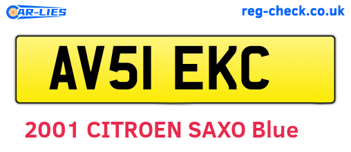AV51EKC are the vehicle registration plates.