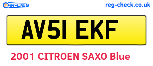 AV51EKF are the vehicle registration plates.