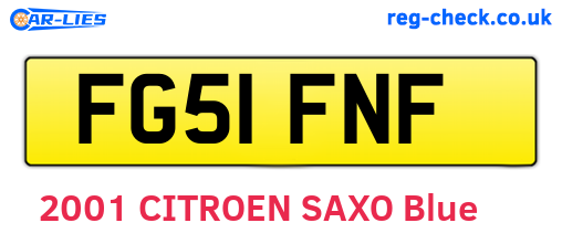 FG51FNF are the vehicle registration plates.