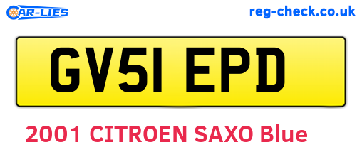 GV51EPD are the vehicle registration plates.