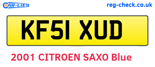 KF51XUD are the vehicle registration plates.