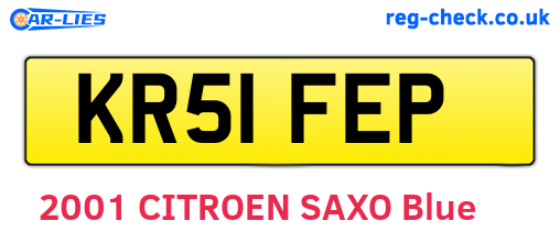 KR51FEP are the vehicle registration plates.