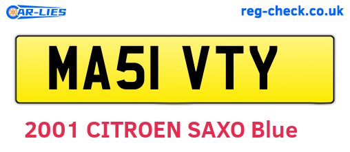 MA51VTY are the vehicle registration plates.