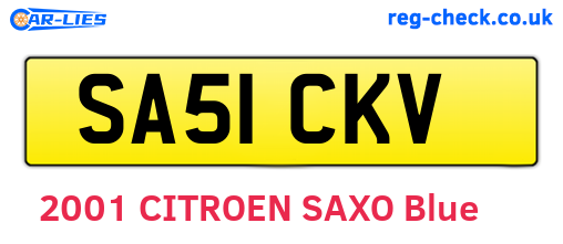 SA51CKV are the vehicle registration plates.