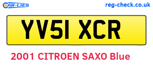 YV51XCR are the vehicle registration plates.
