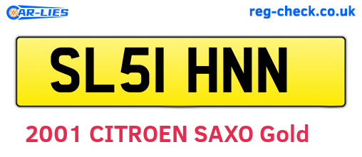 SL51HNN are the vehicle registration plates.