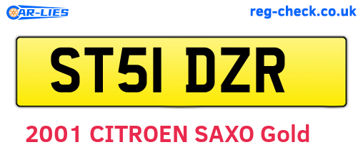 ST51DZR are the vehicle registration plates.