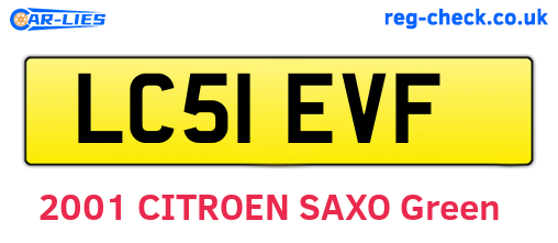 LC51EVF are the vehicle registration plates.