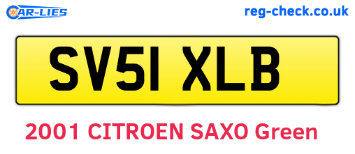 SV51XLB are the vehicle registration plates.