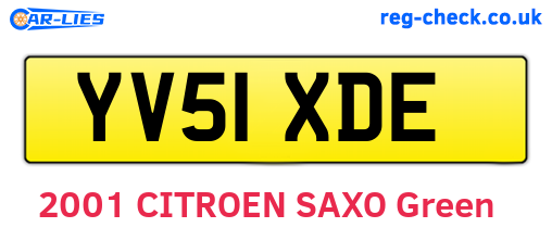 YV51XDE are the vehicle registration plates.