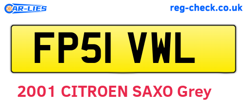 FP51VWL are the vehicle registration plates.
