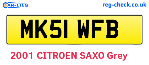 MK51WFB are the vehicle registration plates.