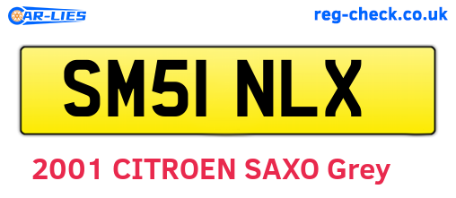SM51NLX are the vehicle registration plates.