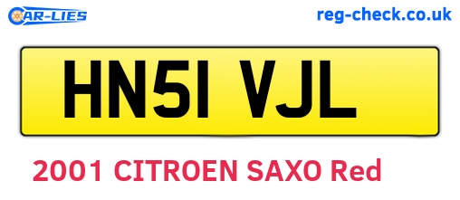 HN51VJL are the vehicle registration plates.
