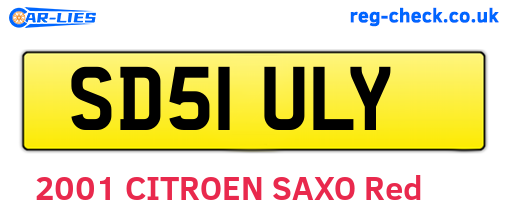 SD51ULY are the vehicle registration plates.