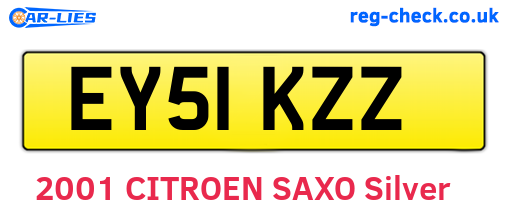 EY51KZZ are the vehicle registration plates.