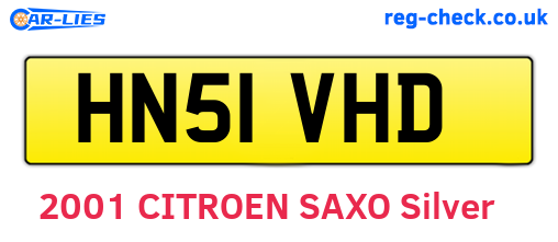 HN51VHD are the vehicle registration plates.