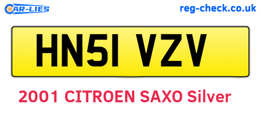 HN51VZV are the vehicle registration plates.