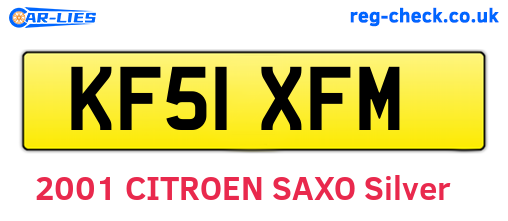 KF51XFM are the vehicle registration plates.