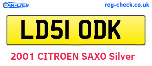LD51ODK are the vehicle registration plates.