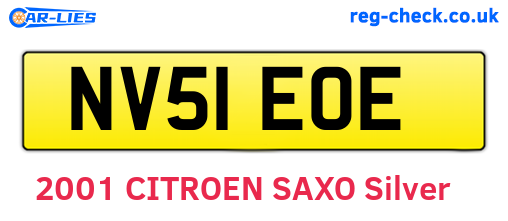 NV51EOE are the vehicle registration plates.