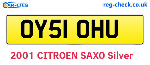 OY51OHU are the vehicle registration plates.