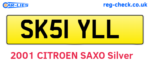 SK51YLL are the vehicle registration plates.