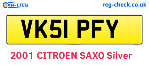 VK51PFY are the vehicle registration plates.