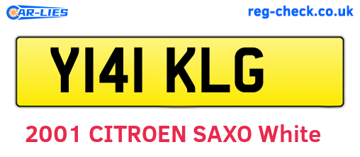 Y141KLG are the vehicle registration plates.