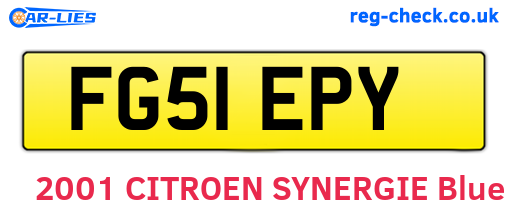 FG51EPY are the vehicle registration plates.