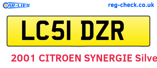 LC51DZR are the vehicle registration plates.