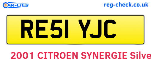 RE51YJC are the vehicle registration plates.