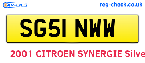 SG51NWW are the vehicle registration plates.